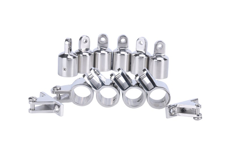 Amarine Made Bimini Top Hardware, 12 Pcs Bimini Top Fittings fits 1inch Od Round Tube, Stainless Steel Bimini Hardware Sets for Canopy - Image 1